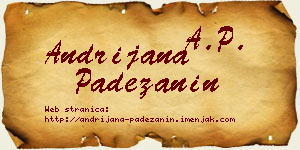Andrijana Padežanin vizit kartica